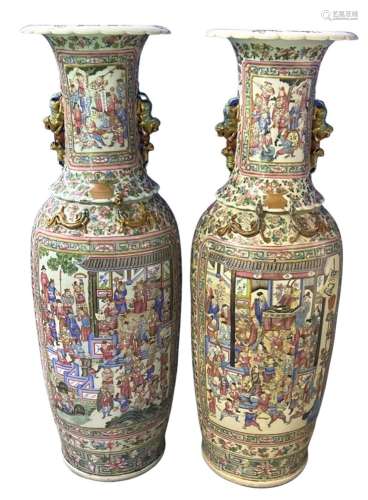 A rare and important monumental pair of Daoguang period Chin...