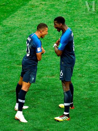 Kylian Mbappé et Paul Pogba, 2018, Stade Loujniki, Moscou