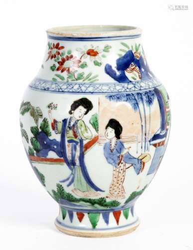Chine, Epoque Transition, XVIIe siècleVase en porcelaine à d...