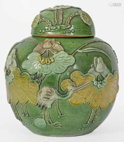 Chine, XIXe sièclePot à gingembre en porcelaine à décor en é...