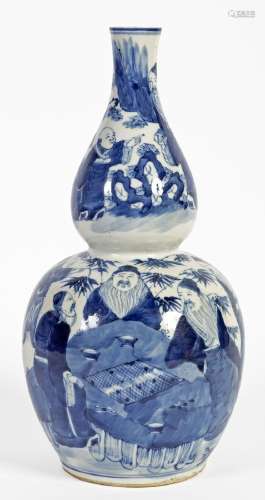 Chine, XIXe siècleVase double gourde en porcelaine à décor e...