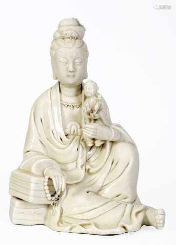 Chine, XVIII-XIXe siècleStatue de Guanyin en porcelaine Blan...