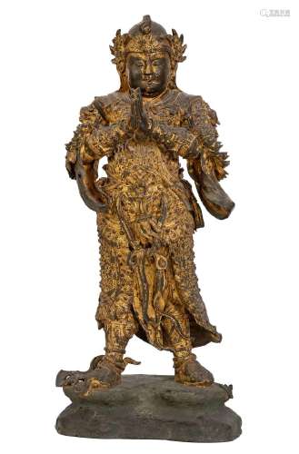 Chine, Epoque Ming (1368-1644)Rare et importante statue en b...