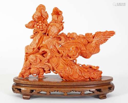 Chine, fin du XIXe siècleSculpture en corail rouge représent...