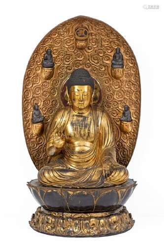 Japon, Epoque Meiji (1868-1912)Importante statue de Bouddha ...