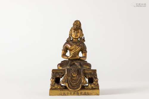 A gilt bronze Amitayus. China, Qianlong period, dated for th...