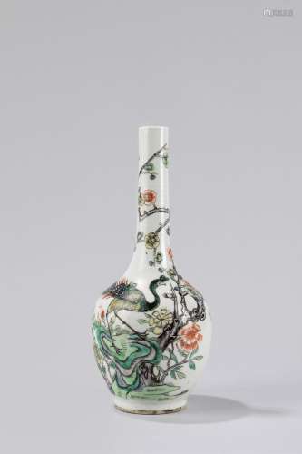 A white porcelain bottle vase. China, late 19th century