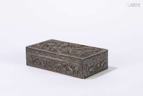 Embossed and ceselled silver box. China, Canton, second half...