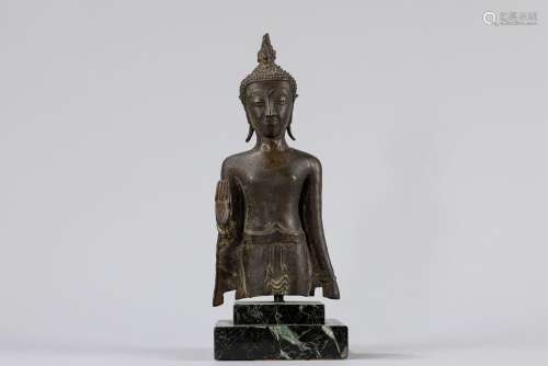 A bronze busto of Buddha. Siam (Thailand) 18th century