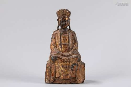 A gilt wood Buddha. China, Ming dynasty, 17th century