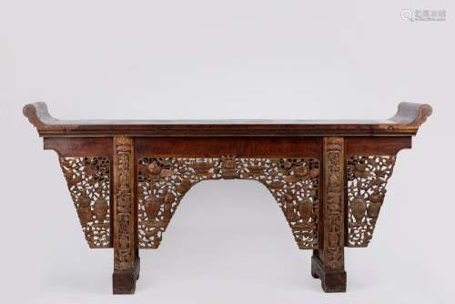 A large elm wood altar table. China, late Qing dynasty