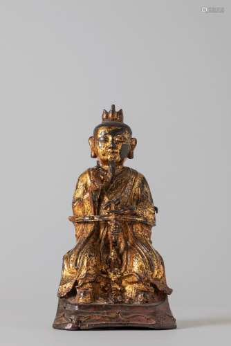A gilt-lacquered bronze Buddha. China, Ming dynasty, 17th ce...
