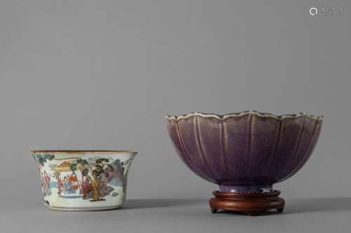 An aubergine-glazed bowl, China, Republic Period (1912-1949)...