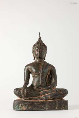 A brown bronze Buddha. Thailand, 18th/19th century