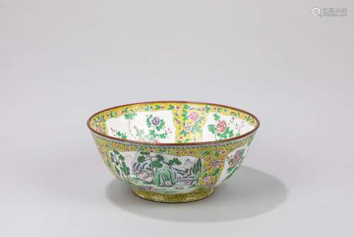 A Canton enamel bowl. China, Canton, late Qing dynasty