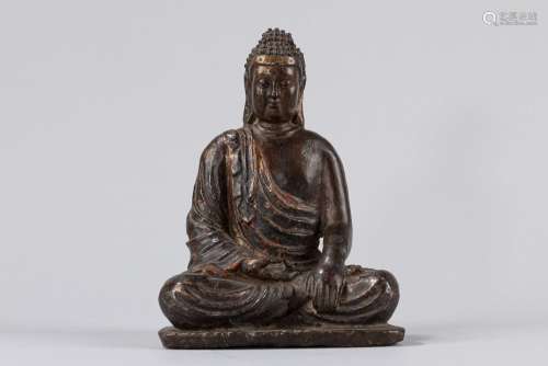 A seated bronze Buddha. South East Asia, 19th century