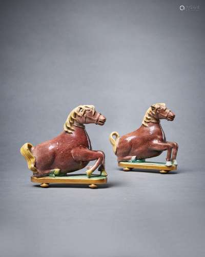 Two Chinese gilt-bronze mounted biscuit glazed water dropper...