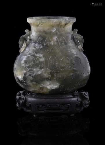A Chinese carved hardstone vase