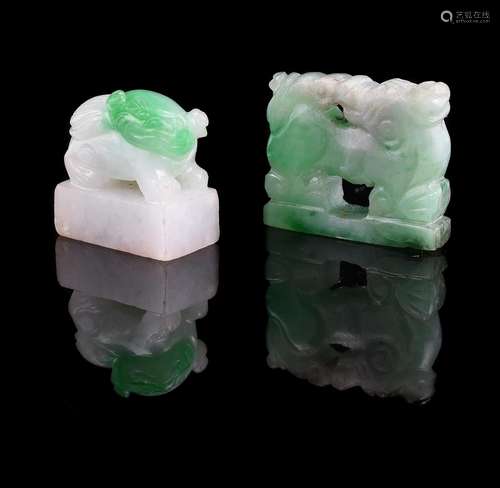 Two Chinese jadeite seals