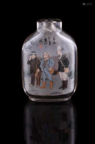 A Chinese inside-decorated 'European Subject' snuff bottle s...