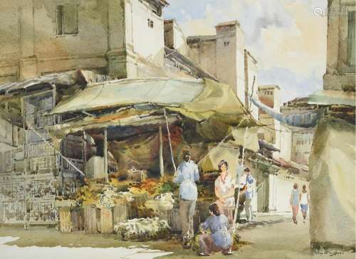 Gog Sing Hooi (B.1933), Chinatown Market - Fruit seller