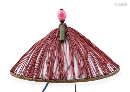 A Chinese conical summer hat