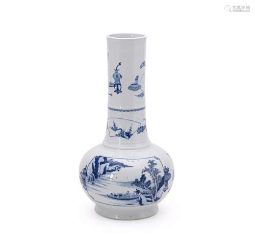 A Chinese blue and white vase