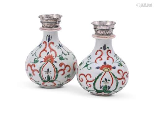 A pair of Chinese famille verte vases for the Islamic market