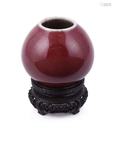 A Chinese flambé water pot