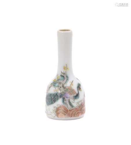 A miniature Chinese famille rose 'mallet' vase