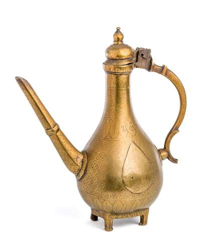 A MUGHAL BRASS EWER