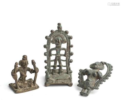 THREE SMALL FOLK BRONZES