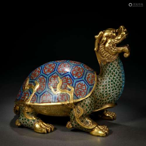 A Chinese Cloisonne Enamel Mythical Beast
