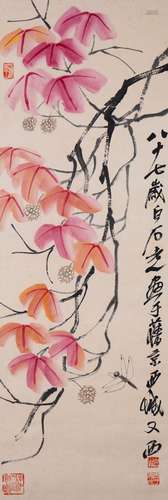 A Chinese Scroll Painting By Qi Baishi