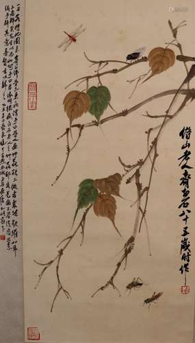 A Chinese Scroll Painting By Qi Baishi