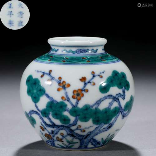 A Chinese Doucai Glaze Plum Blooms, Orchid, Bamboo and Chrys...