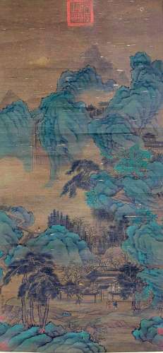A Chinese Scroll Painting By Wang Xian