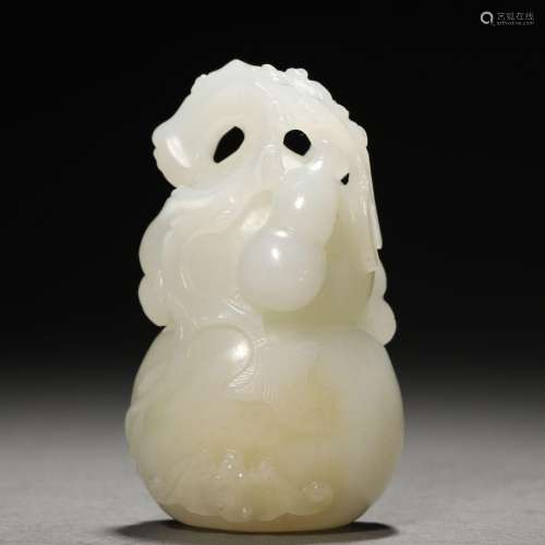 A Chinese Carved White Jade Decoration