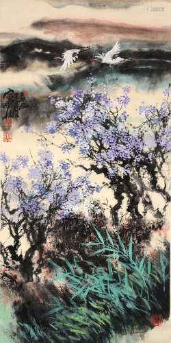 A Chinese Scroll Painting By Song Yugui