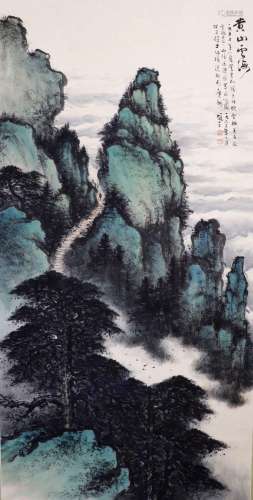 A Chinese Scroll Painting By Li Xiongcai