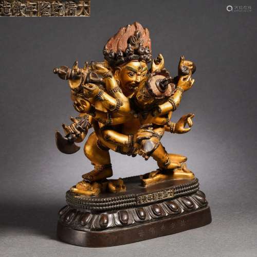 A Sino-Tibetan Bronze Figure of Protector