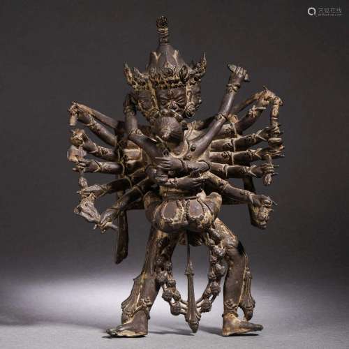 A Very Rare Tibetan Bronze Figure of Cakrasamvara