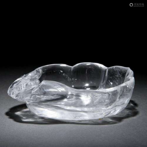 A Chinese Carved Rock Crystal Washer