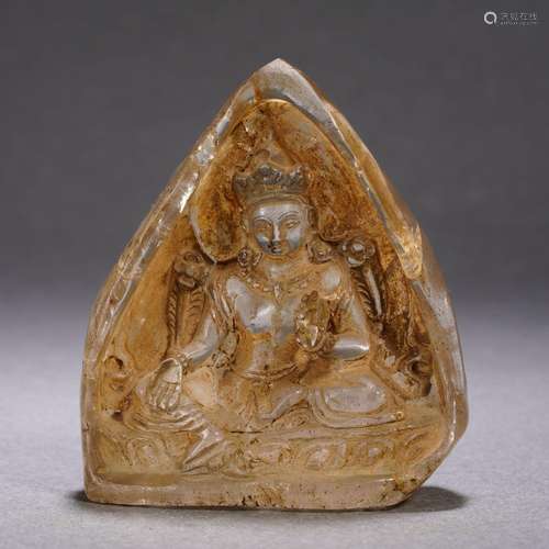 A Carved Jade Figure of Green Tara