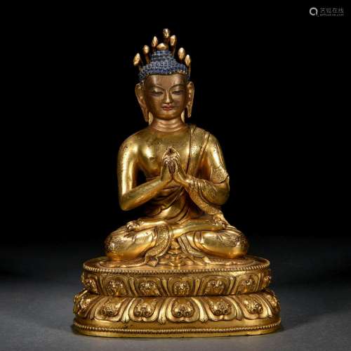 A Chinese Bronze-gilt Figure of Nagaraja