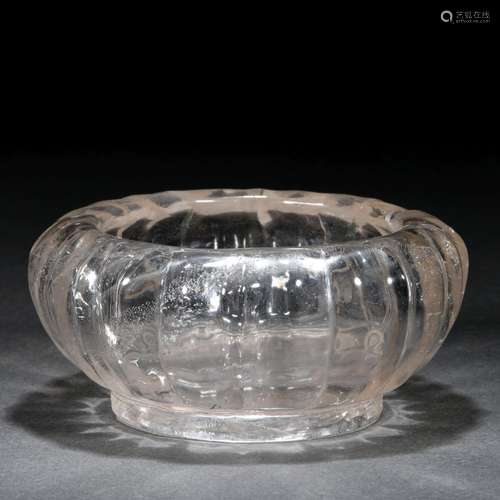 A Chinese Carved Rock Crystal Washer