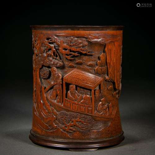 A Chinese Carved Bamboo Brushpot