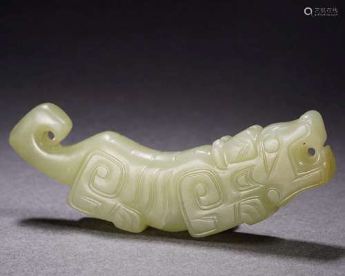 A Chinese Archaic Carved Jade Tiger