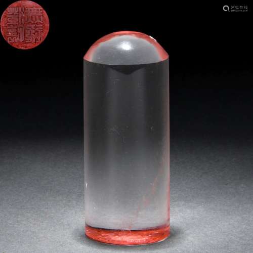 A Chinese Carved Rock Crystal Seal