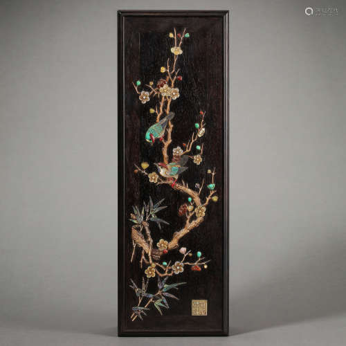 CHINESE QING DYNASTY RED SANDALWOOD INLAID TREASURE BOX